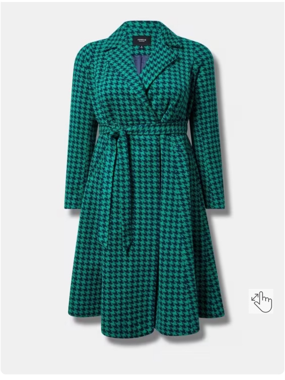 torrid Green Houndstooth Coat Size 6